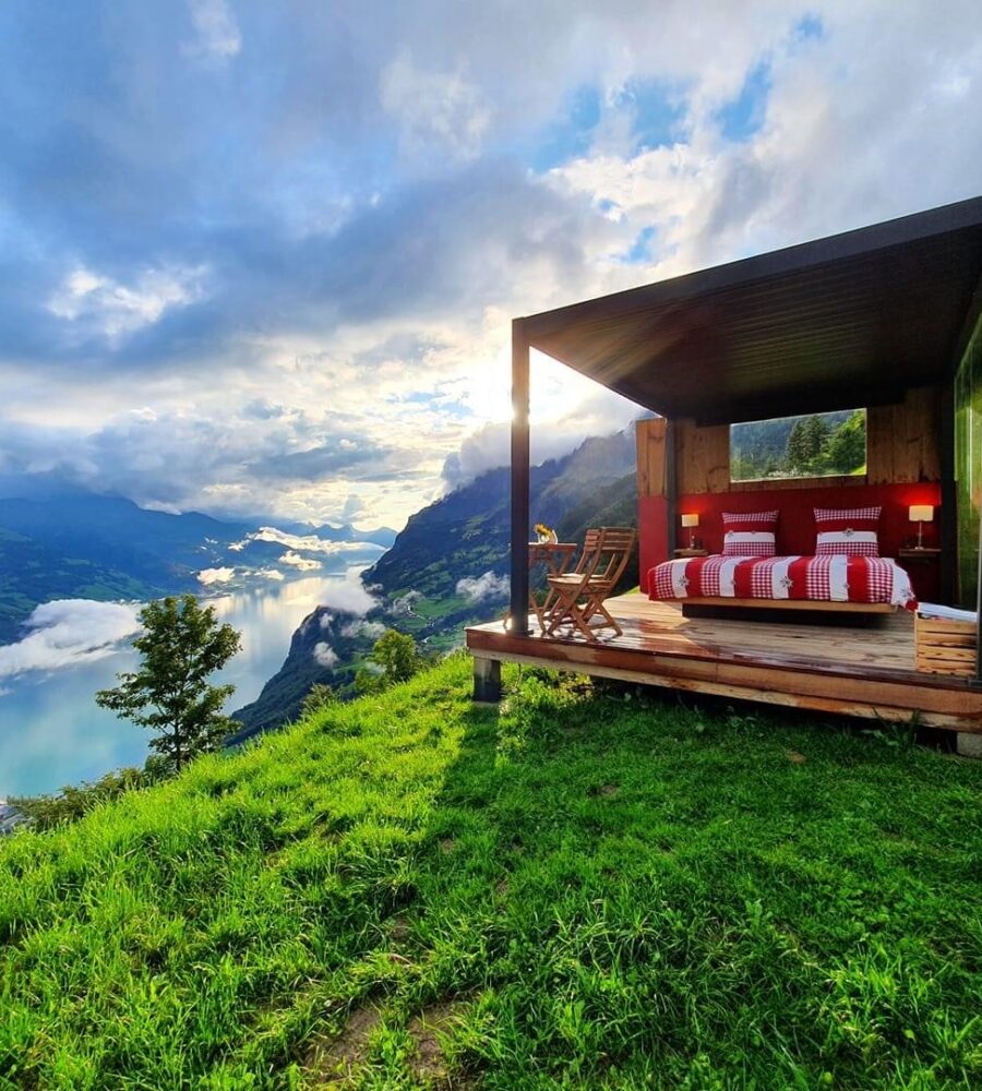 Pergola auf der Alp zum Übernachten