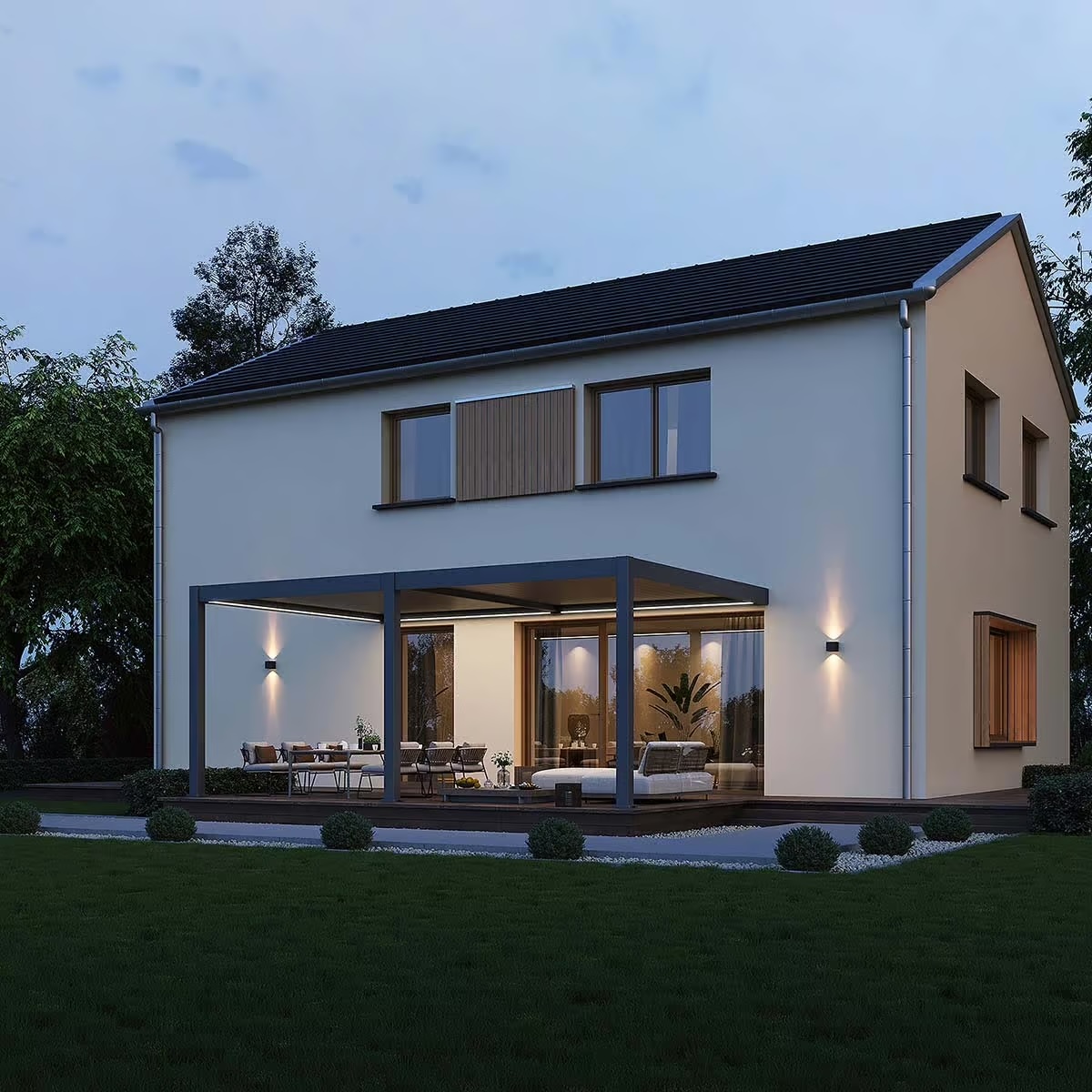 Wandpergola 4 x 6m "Exklusive" pergola-line.ch - Wandpergola 4 x 6m "Exklusive"