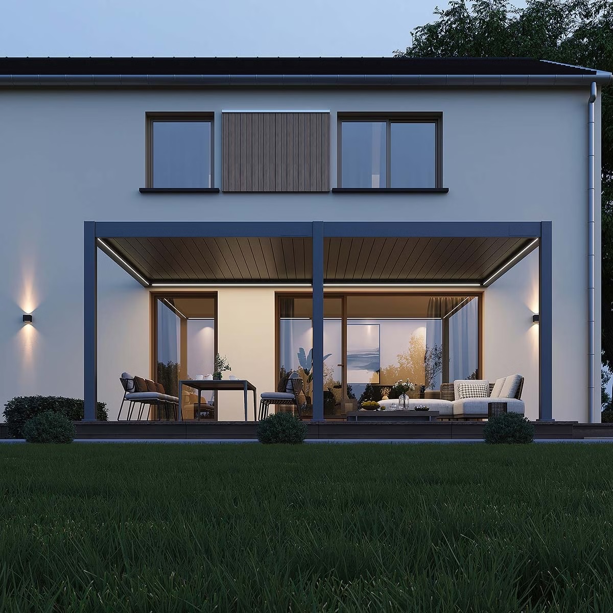 Wandpergola 4 x 6m "Exklusive" pergola-line.ch - Wandpergola 4 x 6m "Exklusive"