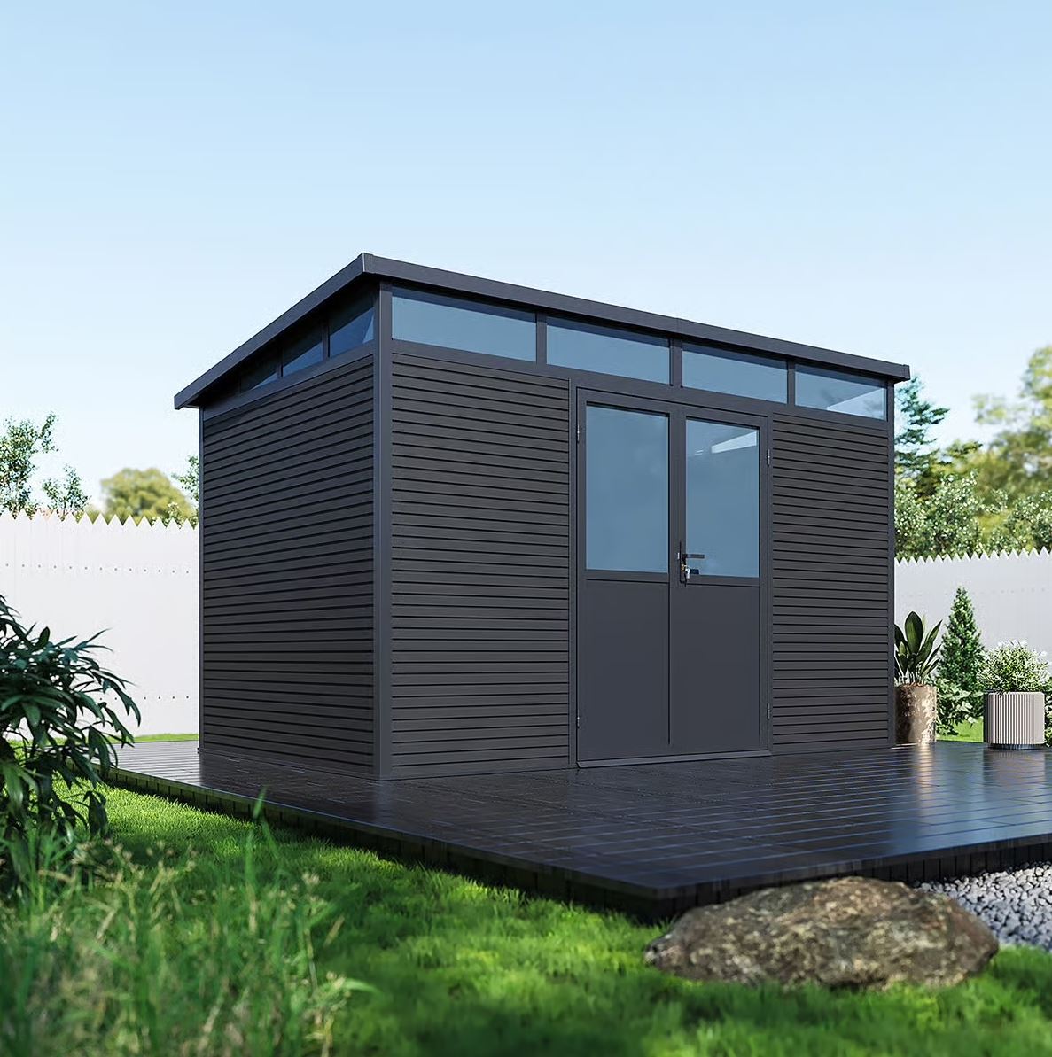Gartenhaus aus Aluminium 338x218x226 cm pergola-line.ch - Gartenhaus aus Aluminium 338x218x226 cm