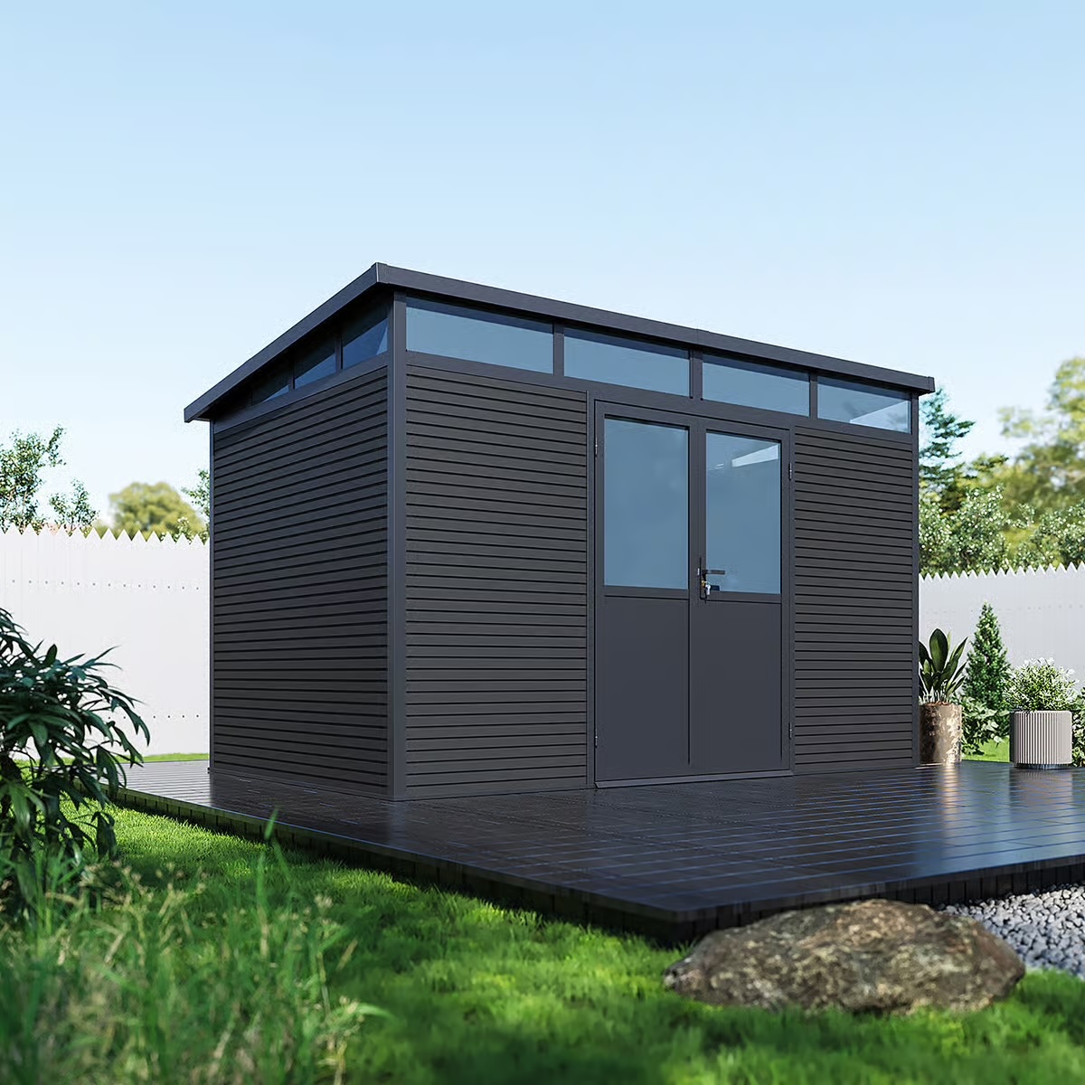 Gartenhaus aus Aluminium 338x218x226 cm pergola-line.ch - Gartenhaus aus Aluminium 338x218x226 cm