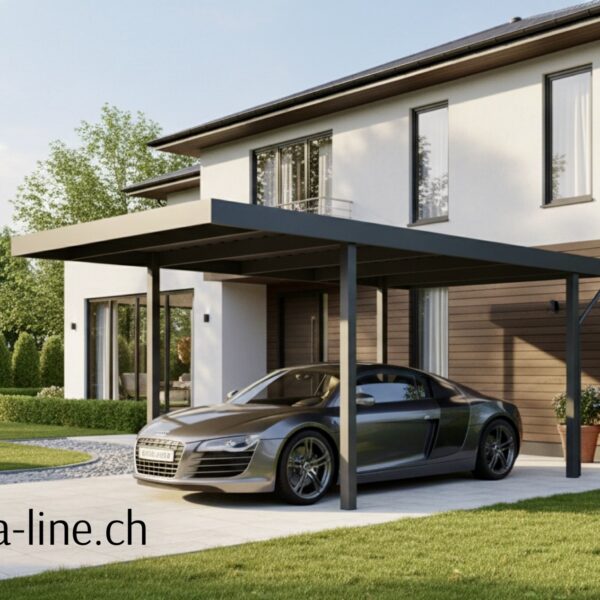 pergola-line.ch - Carport 3,2 x 5,5m "Swiss" mit fixem Dach