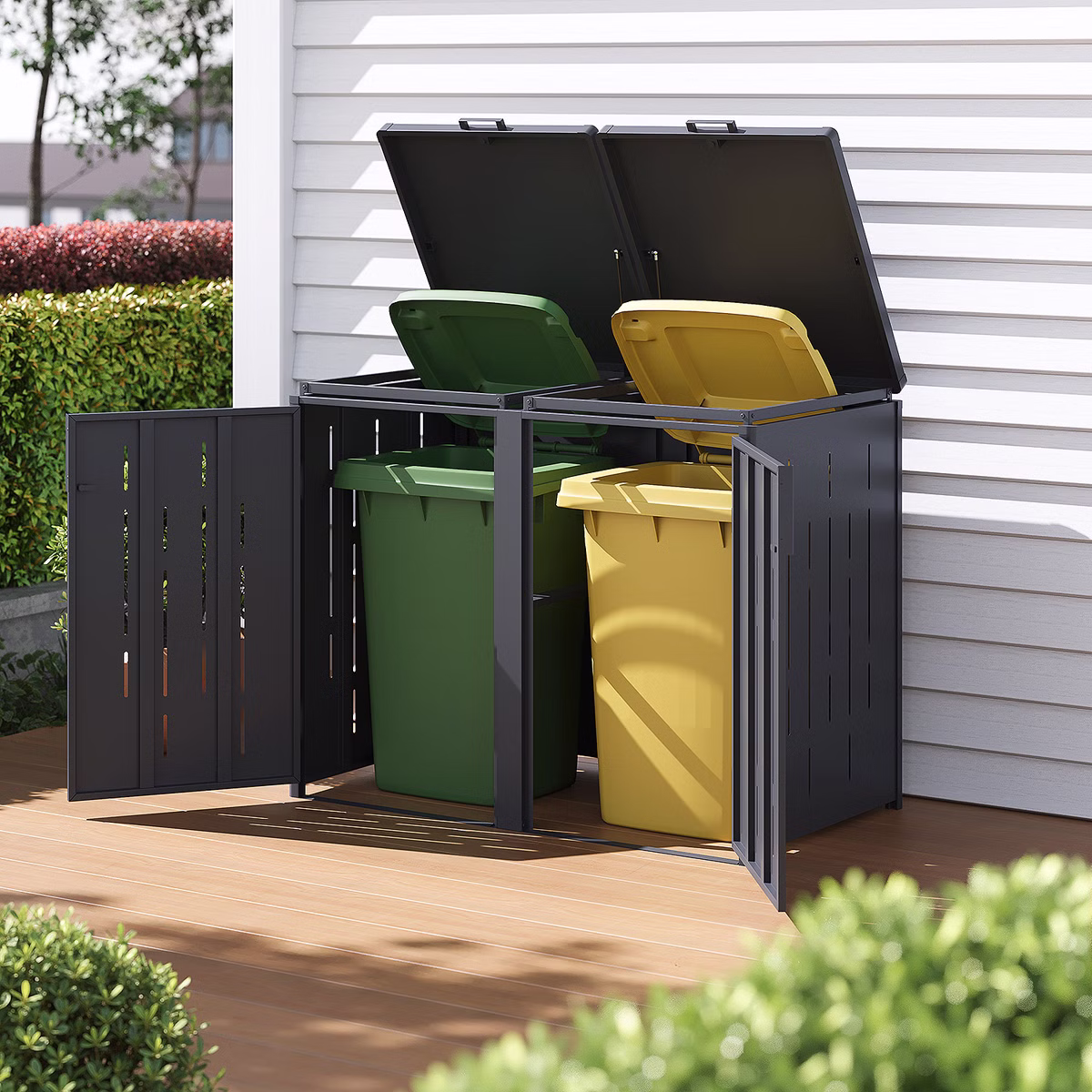 Weide Mülltonnenboxen aus Stahl – Robust & Stilvoll pergola-line.ch - Weide Mülltonnenboxen aus Stahl – Robust & Stilvoll