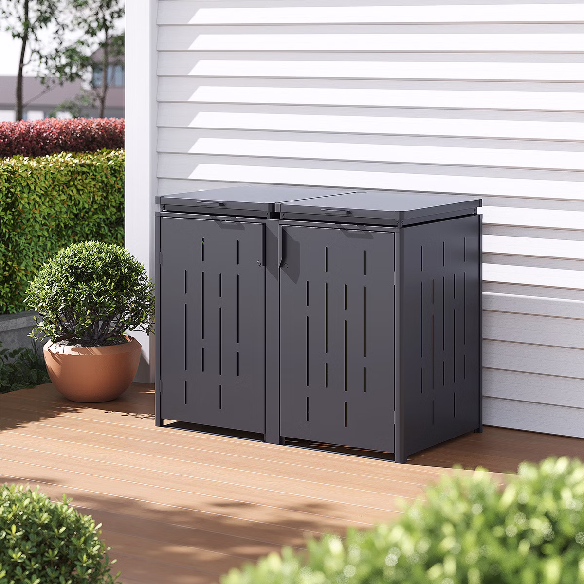 Weide Mülltonnenboxen aus Stahl – Robust & Stilvoll pergola-line.ch - Weide Mülltonnenboxen aus Stahl – Robust & Stilvoll