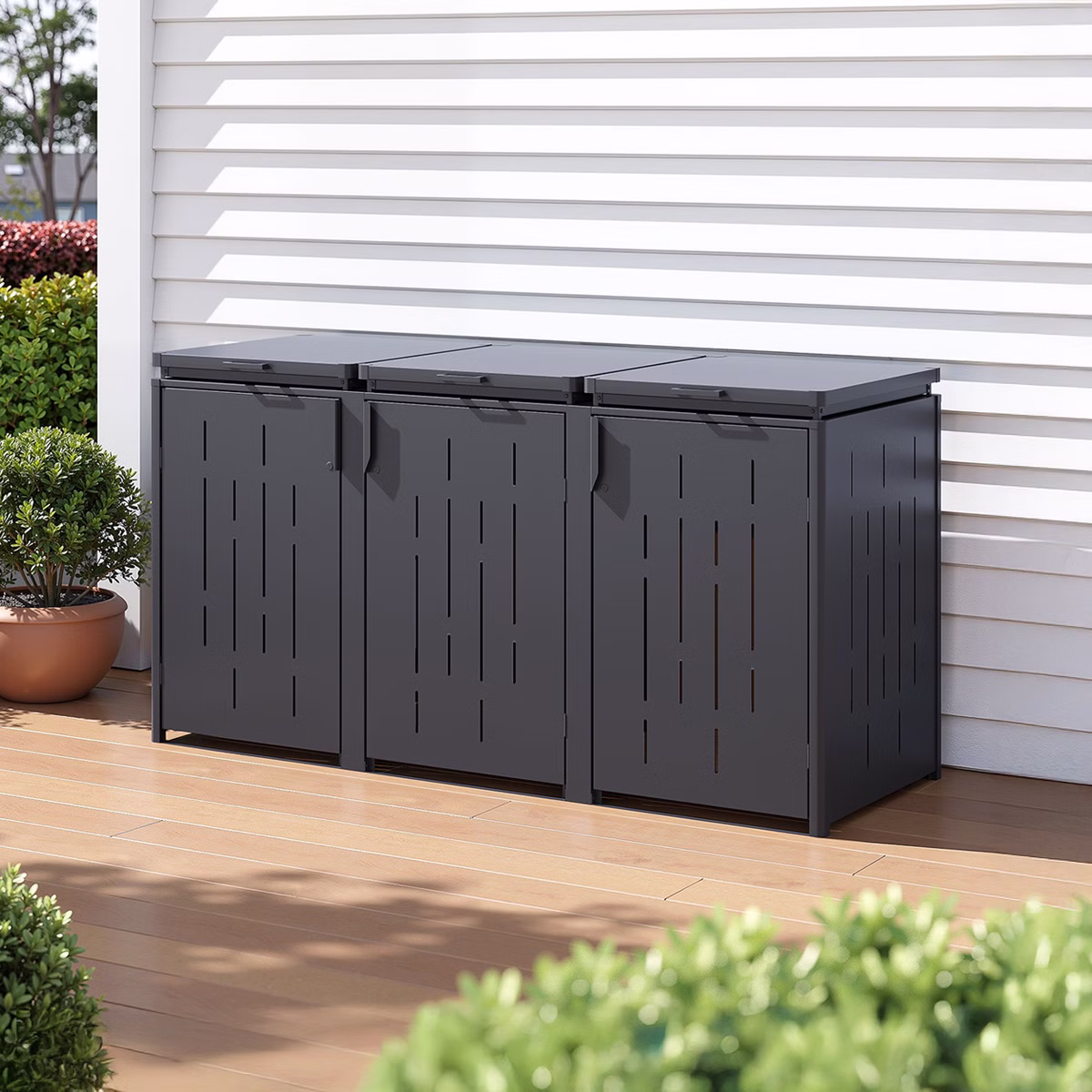 Weide Mülltonnenboxen aus Stahl – Robust & Stilvoll pergola-line.ch - Weide Mülltonnenboxen aus Stahl – Robust & Stilvoll