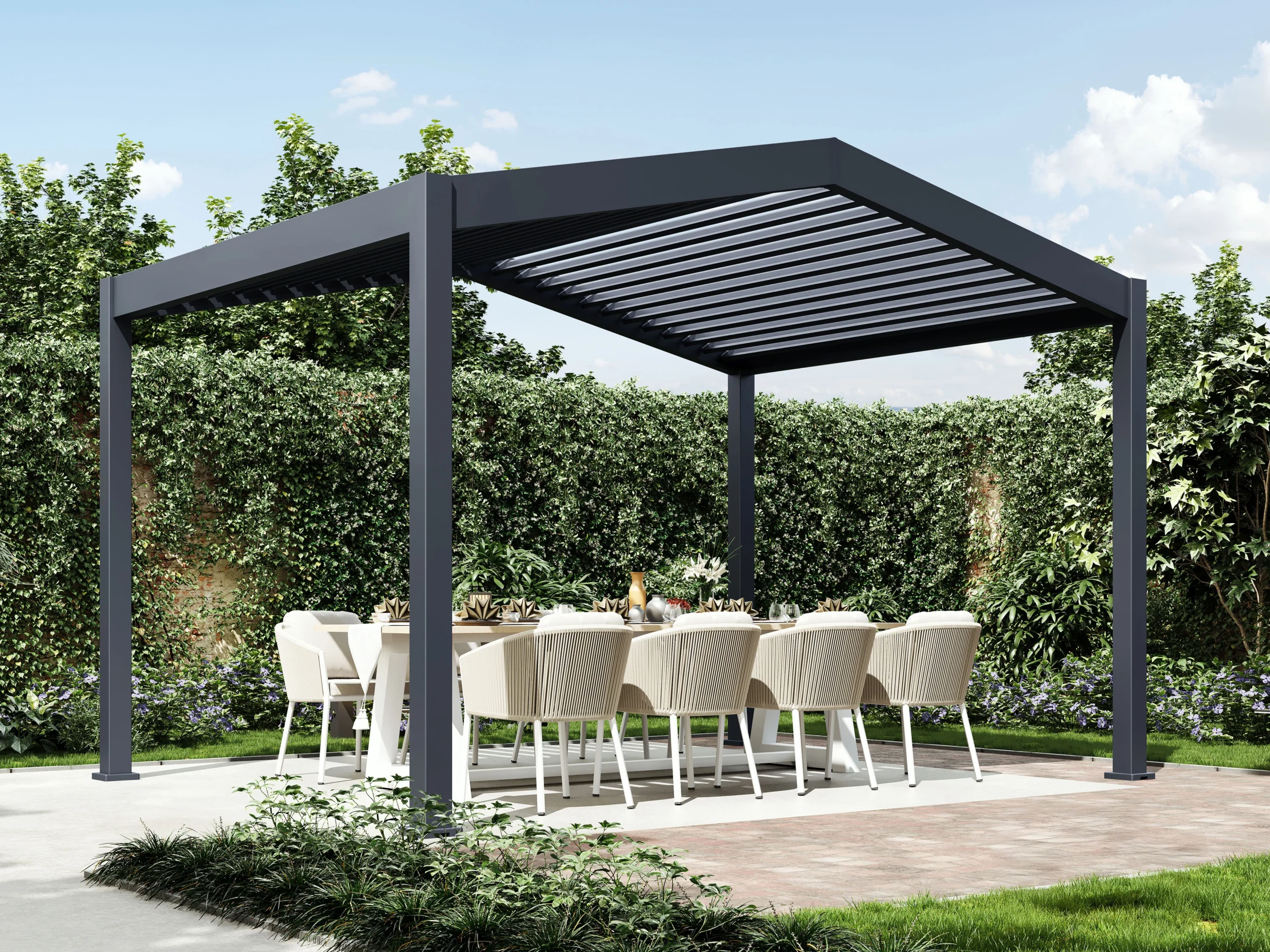 Pergola mit Gibeldach pergola-line.ch - Pergola mit Gibeldach