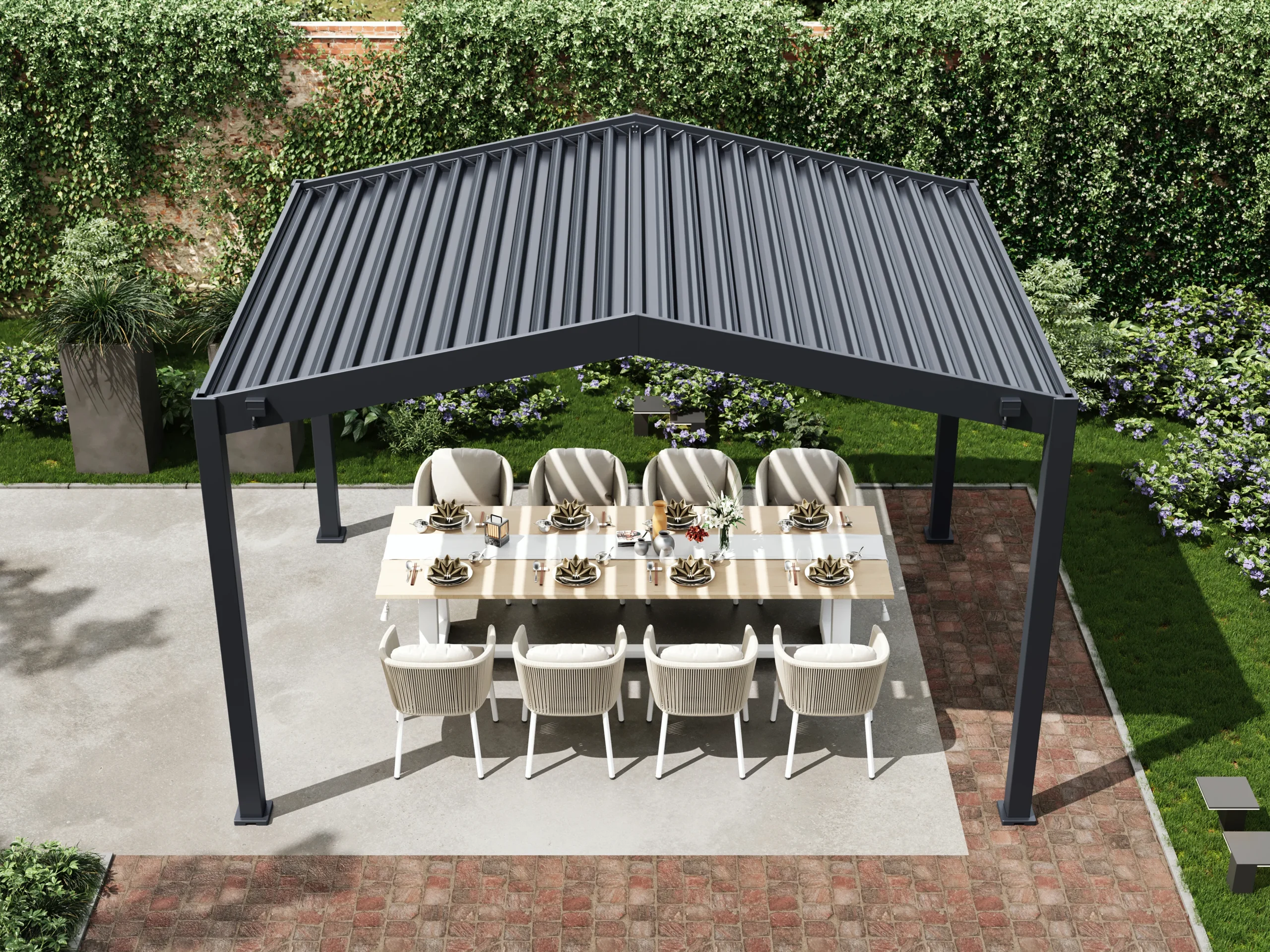 Pergola mit Gibeldach pergola-line.ch - Pergola mit Gibeldach