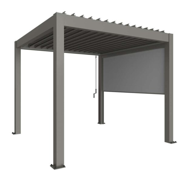 pergola-line.ch - Sonnenschutzrollo 3m, 3,5m, 4m "dunkelgrau-metallic"