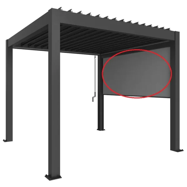 pergola-line.ch - Sonnenschutzrollo 3m, 3,5m, 4m "dunkelgrau-metallic"