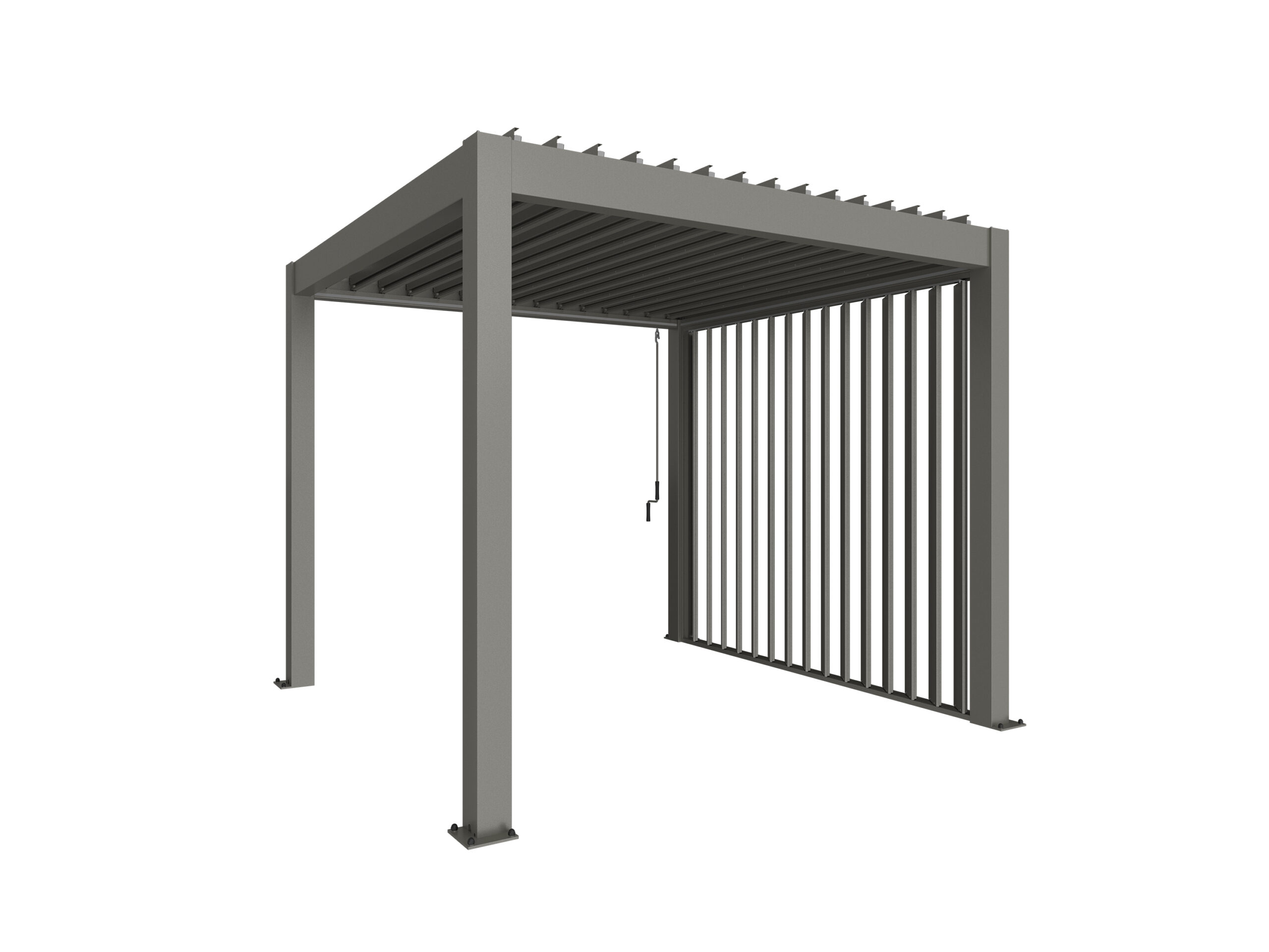 Lamellenseitenwand mit Abschlussblende pergola-line.ch - Lamellenseitenwand mit Abschlussblende