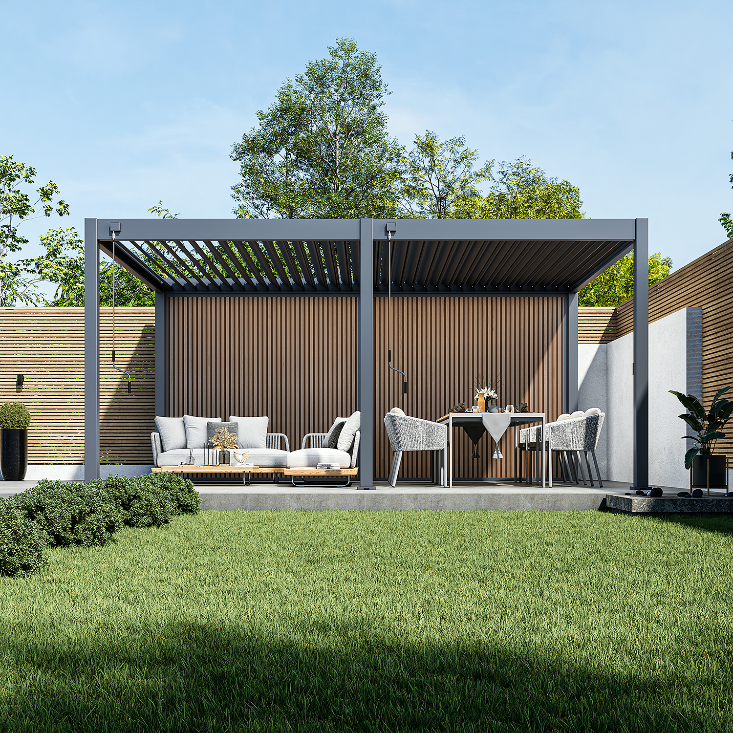 5-3X3-6-116-195-75-38–Freestanding–2-65m-WPC-Wall-Teak 5-3X3-6-116-195-75-38–Freestanding–2-65m-WPC-Wall-Teak